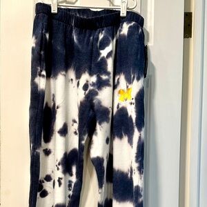 Tie Dye Sweatpants University of Michigan Wolverines Navy Blue, White, Yellow